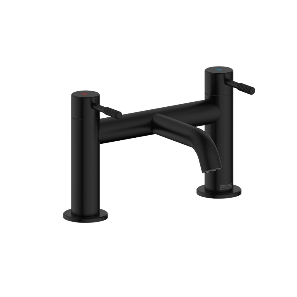 Cut out product image of the Bristan Molida Black Deck Mounted Bath Filler